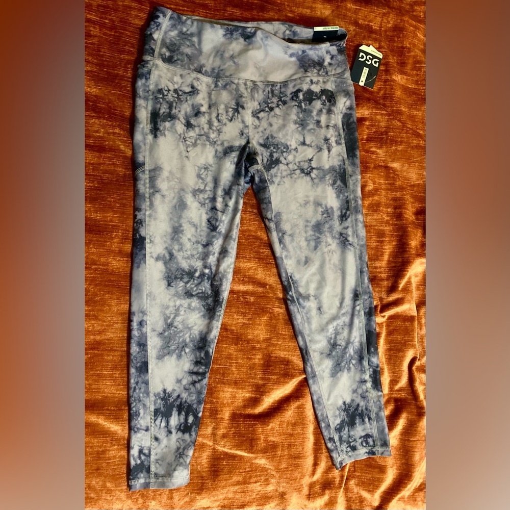 DSG Performance High Rise 7/8 Fitness Leggings - NWT! - blue watercolor - size L